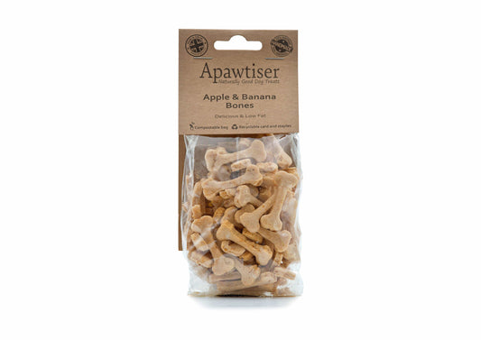 Apawtiser Naturally Good Dog Treats dog treats Guilt-Free Delight: Apple & Banana Bone Biscuits with a Gingery Twist