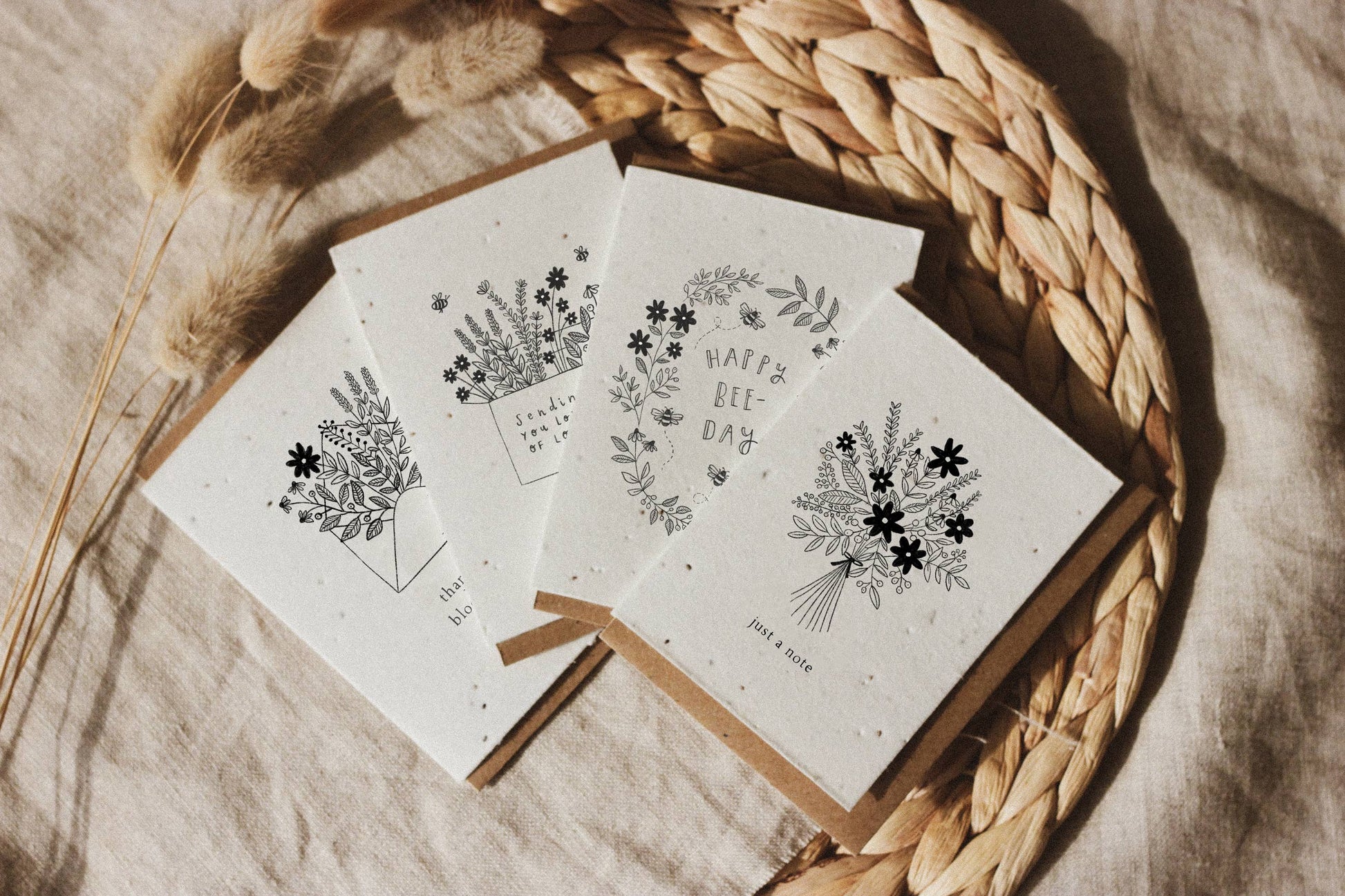 Bobella Co. cards Bobella Co.- Pack of 4 Mini Plantable Seed Cards