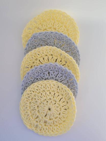 Divaspa cotton rounds Reusable Handmade Crochet cotton rounds- pack of 5