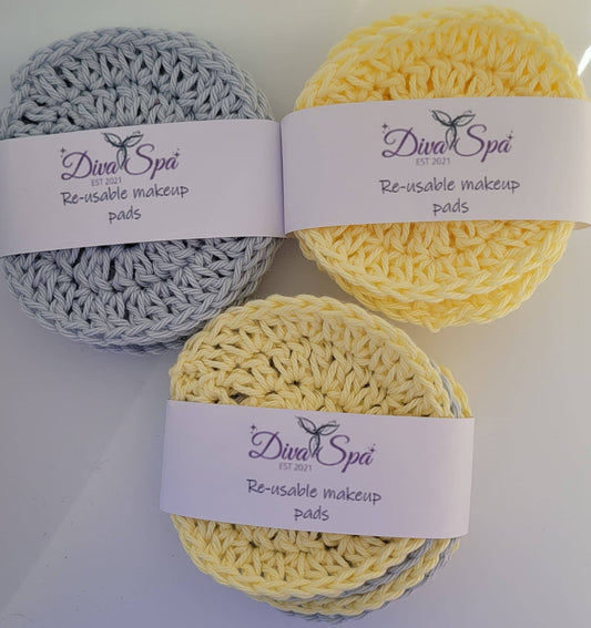 Divaspa cotton rounds Reusable Handmade Crochet cotton rounds- pack of 5