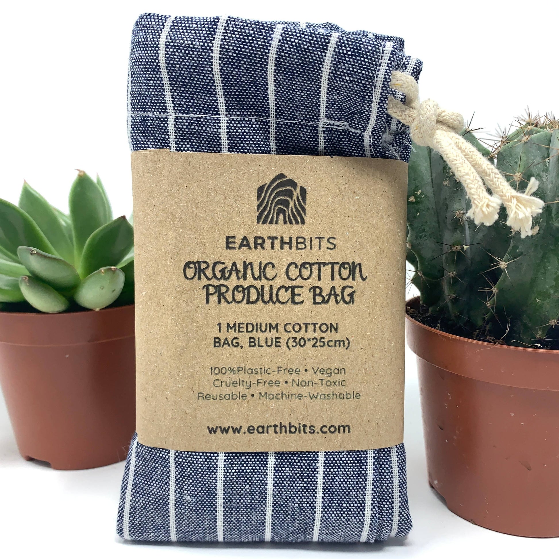 EarthBits Cotton bag Large / Blue Organic Cotton Produce Bag