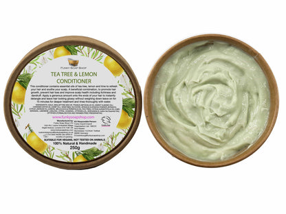 Funky Soap Shop LTD conditioner Tea Tree And Lemon Hair Conditioner, Kraft Tub Of 250ml