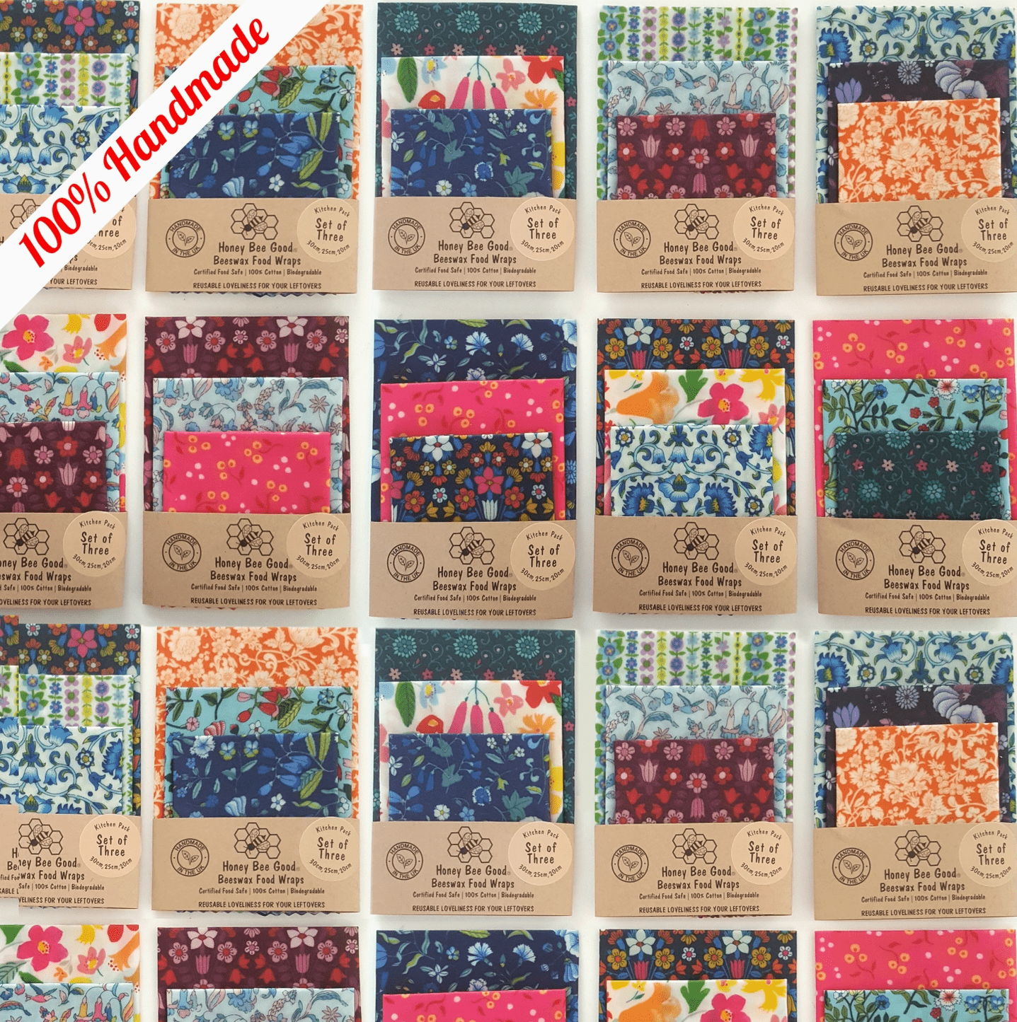 Honey Bee Good Food wraps Honey Bee Good- Beeswax Food Wraps- Liberty Fabric Summer Collection