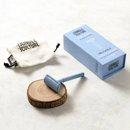 Jungle Culture shaving Azure (Blue) Eco-Friendly Pastel Safety Razors Gift Set
