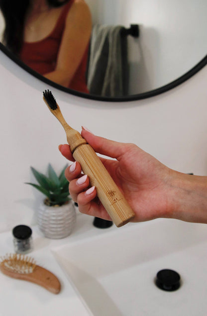 Me Mother Earth All-in-one Travel Toothbrush All-in-One Bamboo Travel Toothbrush with Replaceable Head