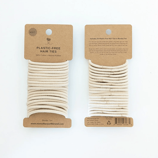 Me Mother Earth Hair ties Blonde/Tan Kind to Your Hair, Kind to Earth: 100% Cotton Hair Ties for Sustainable Style