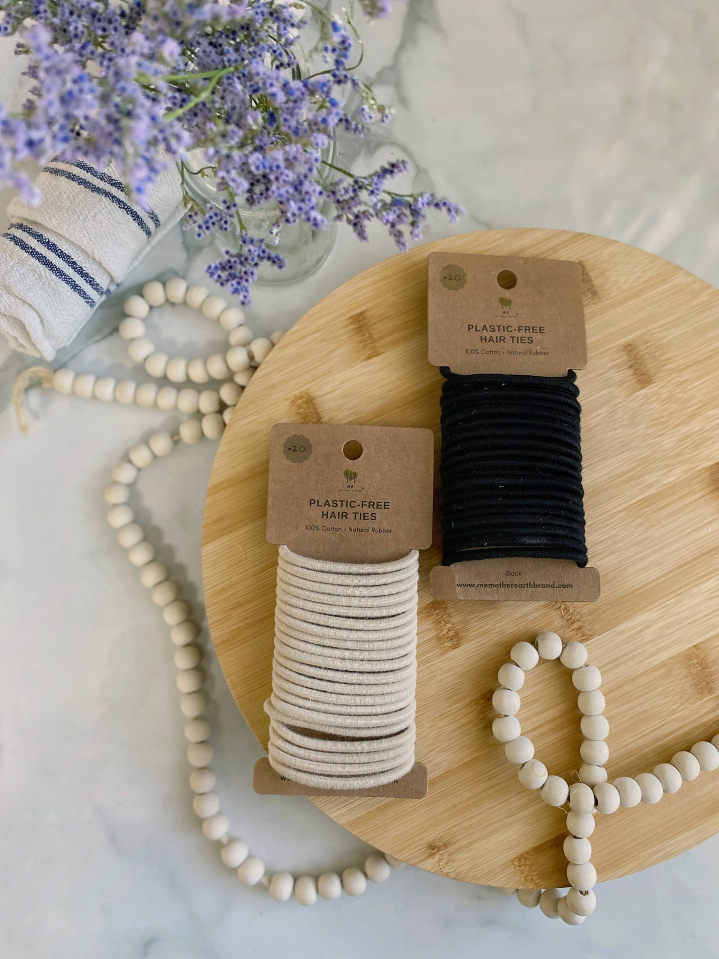 Me Mother Earth Hair ties Kind to Your Hair, Kind to Earth: 100% Cotton Hair Ties for Sustainable Style