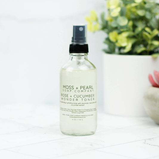 Moss + Pearl Soap Company skin toner Hydrating Rose Water and Cucumber Extract Toner with Niacinamide: Balancing and Refreshing