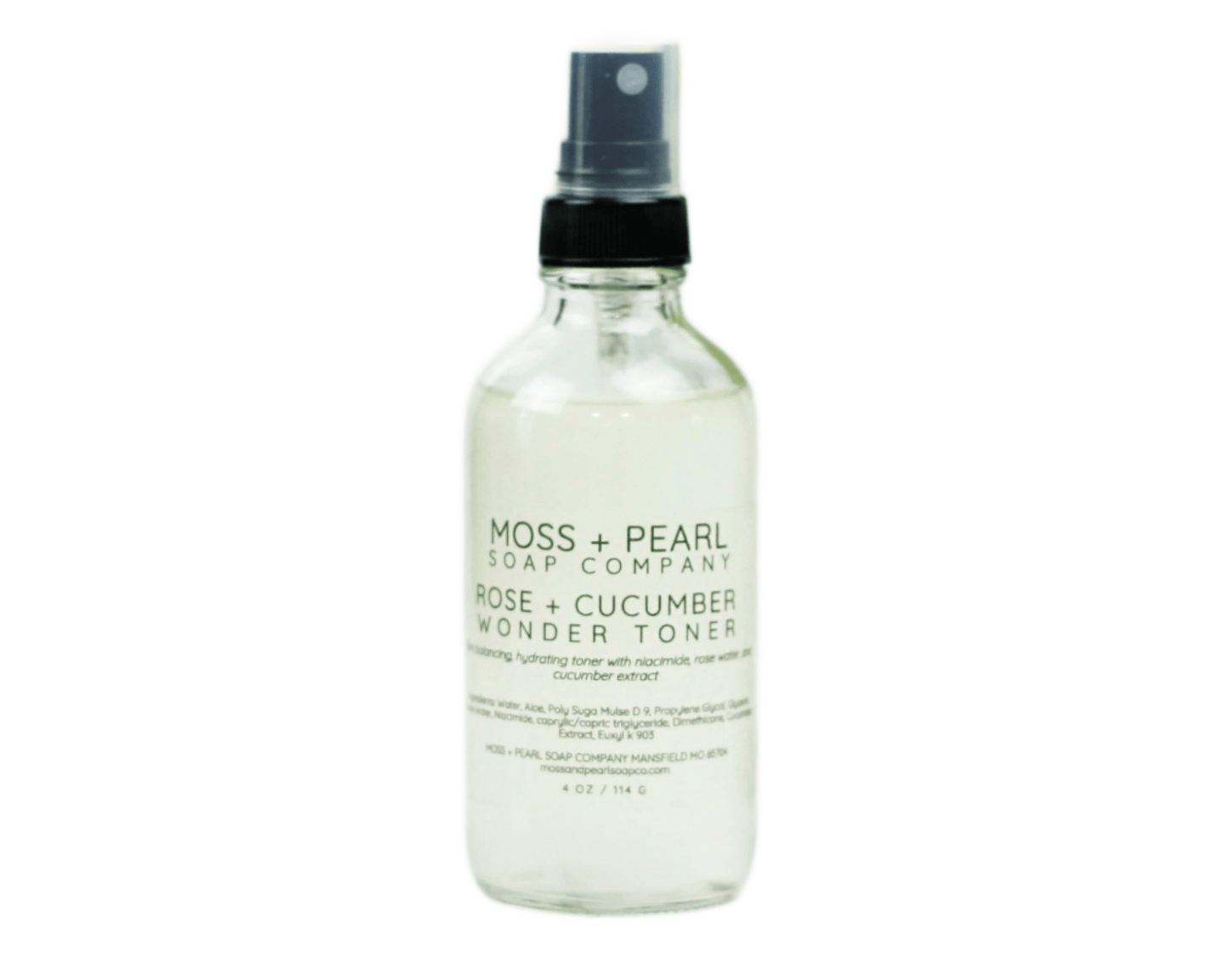 Moss + Pearl Soap Company skin toner Hydrating Rose Water and Cucumber Extract Toner with Niacinamide: Balancing and Refreshing