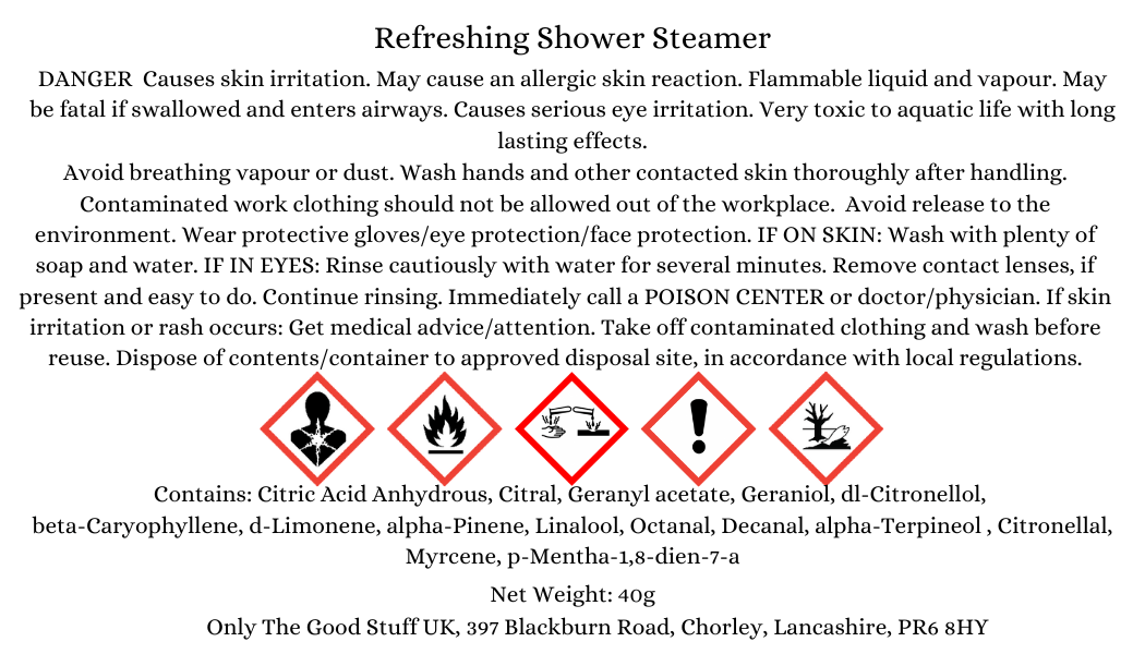 Only The Good Stuff shower steamer Wrapped Uplifting Shower Steamers: Sweet Orange & Lemongrass Essential Oils