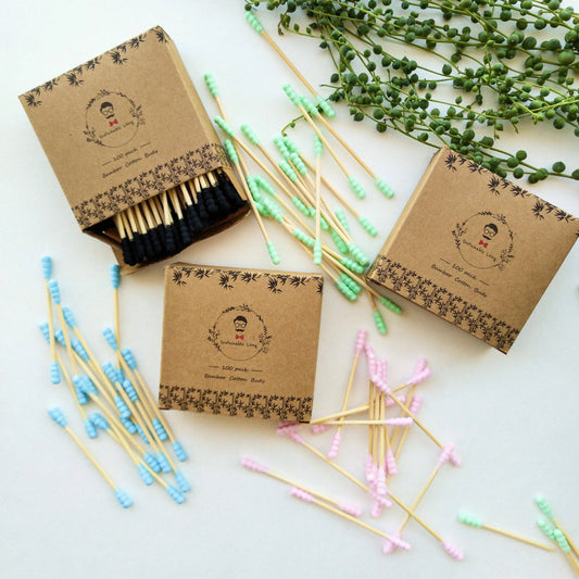 Smile Boutiques Cotton buds Organic Bamboo Cotton Buds - Biodegradable (100 Pack)