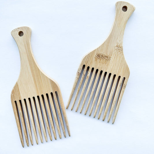 Smile Boutiques Natural Bamboo Hair Pick - Plastic Free Biodegradable