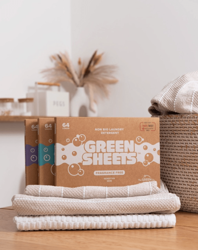 The Green Company Laundry 64 Loads / Fragrance Free Clean Green: Laundry Detergent Sheets for Eco-Friendly Washing