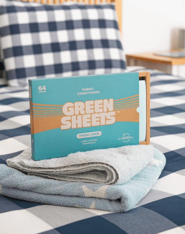 The Green Company Laundry 64 Loads / Fresh Linen - Non Bio Clean Green: Fabric Conditioner Sheets for Eco-Friendly Washing