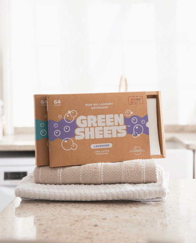 The Green Company Laundry 64 Loads / Lavender Clean Green: Laundry Detergent Sheets for Eco-Friendly Washing
