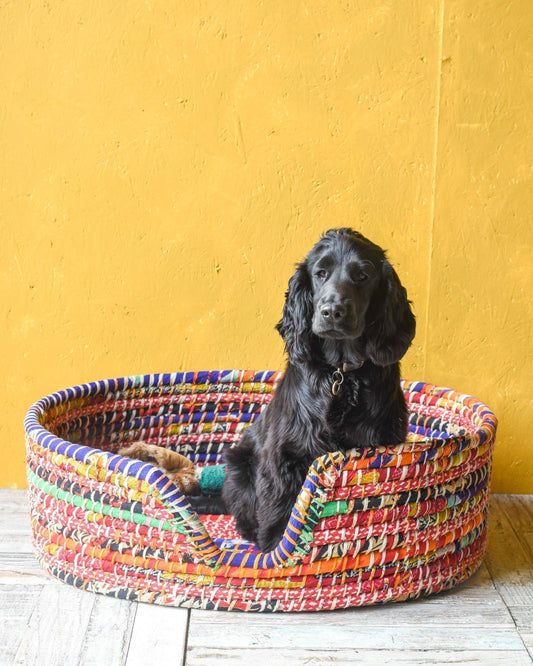 The India Shop Recycled Sari Dog Basket Set of 3