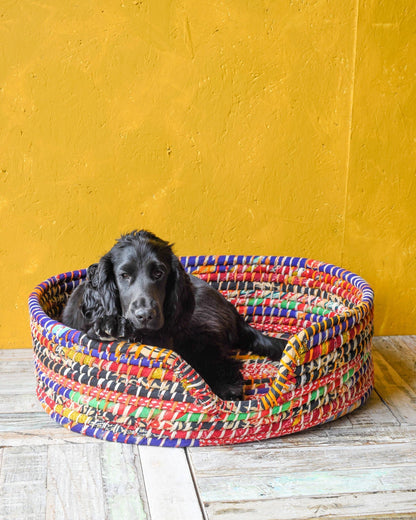 The India Shop Recycled Sari Dog Basket Set of 3