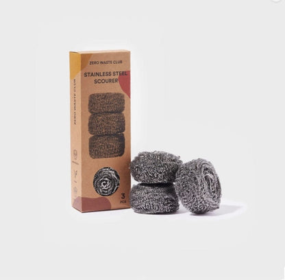 zero waste club Kitchen scourers Sustainable Stainless steel scourers pack of 3