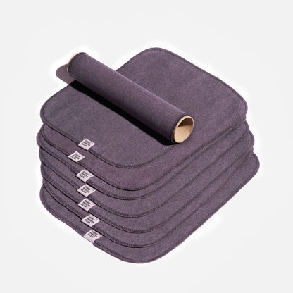 Zero Waste Club kitchen towel Grey Reusable Kitchen Roll Unpaper - Organic Cotton - Pack of 7