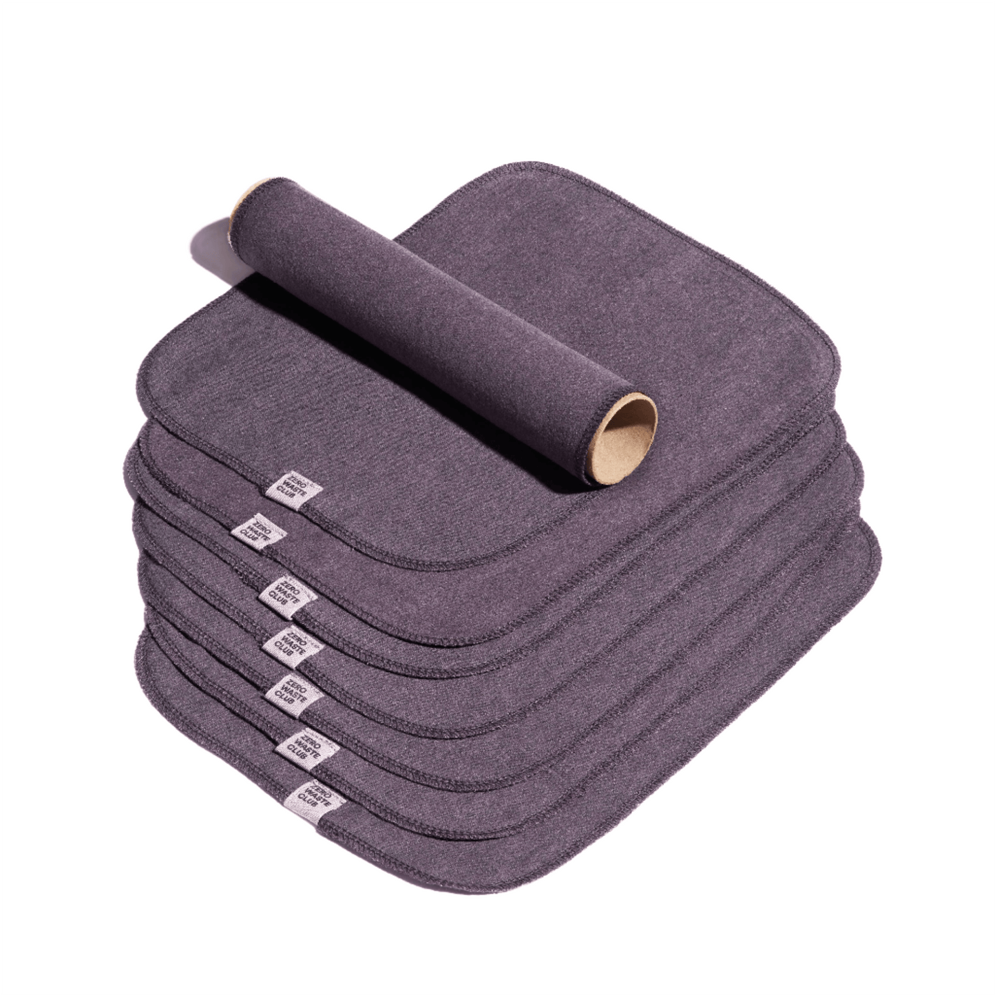 Zero Waste Club kitchen towel Grey Reusable Kitchen Roll Unpaper - Organic Cotton - Pack of 7